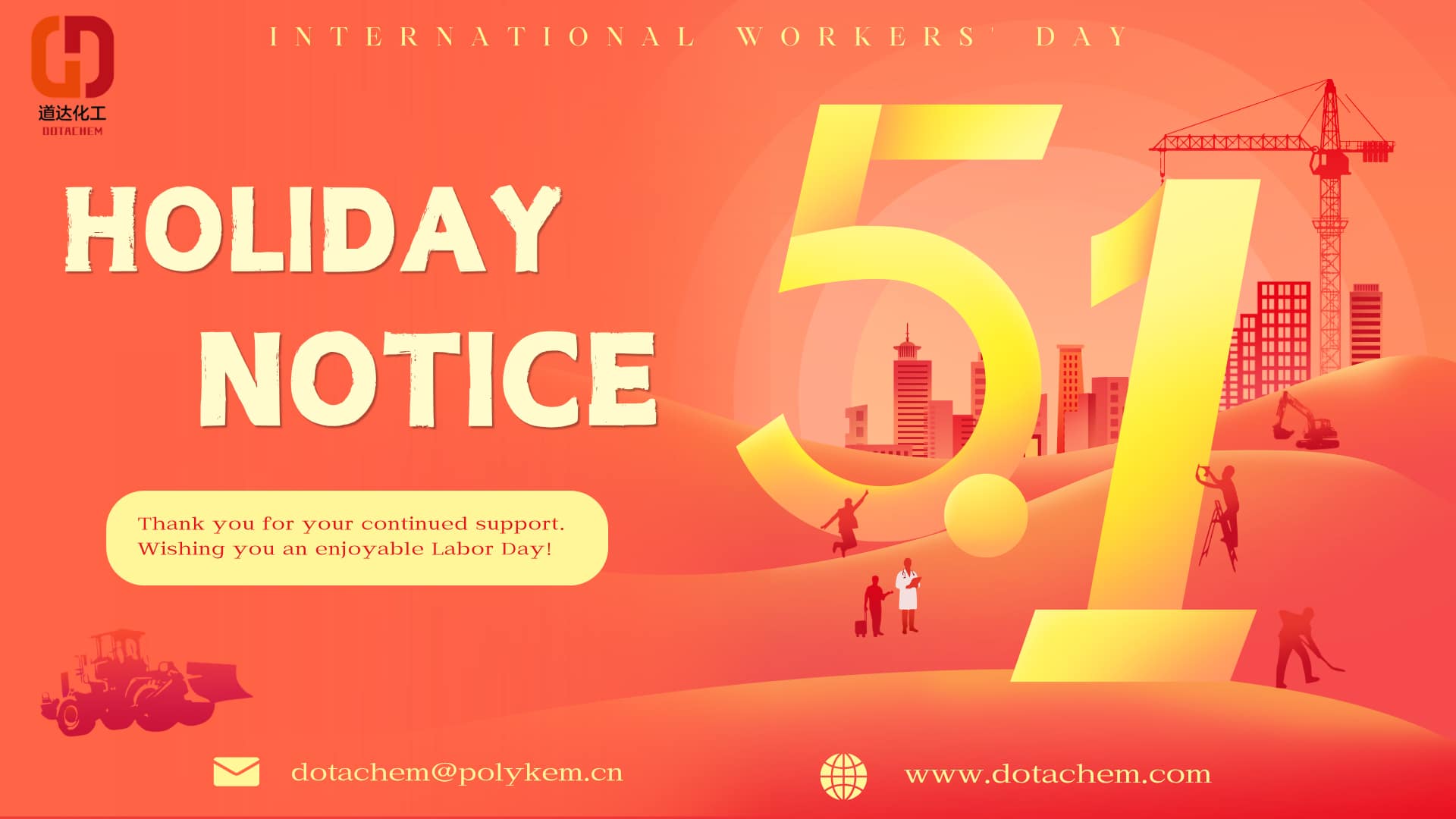 Dotachem 2026 Labor Day Holiday -ilmoitus